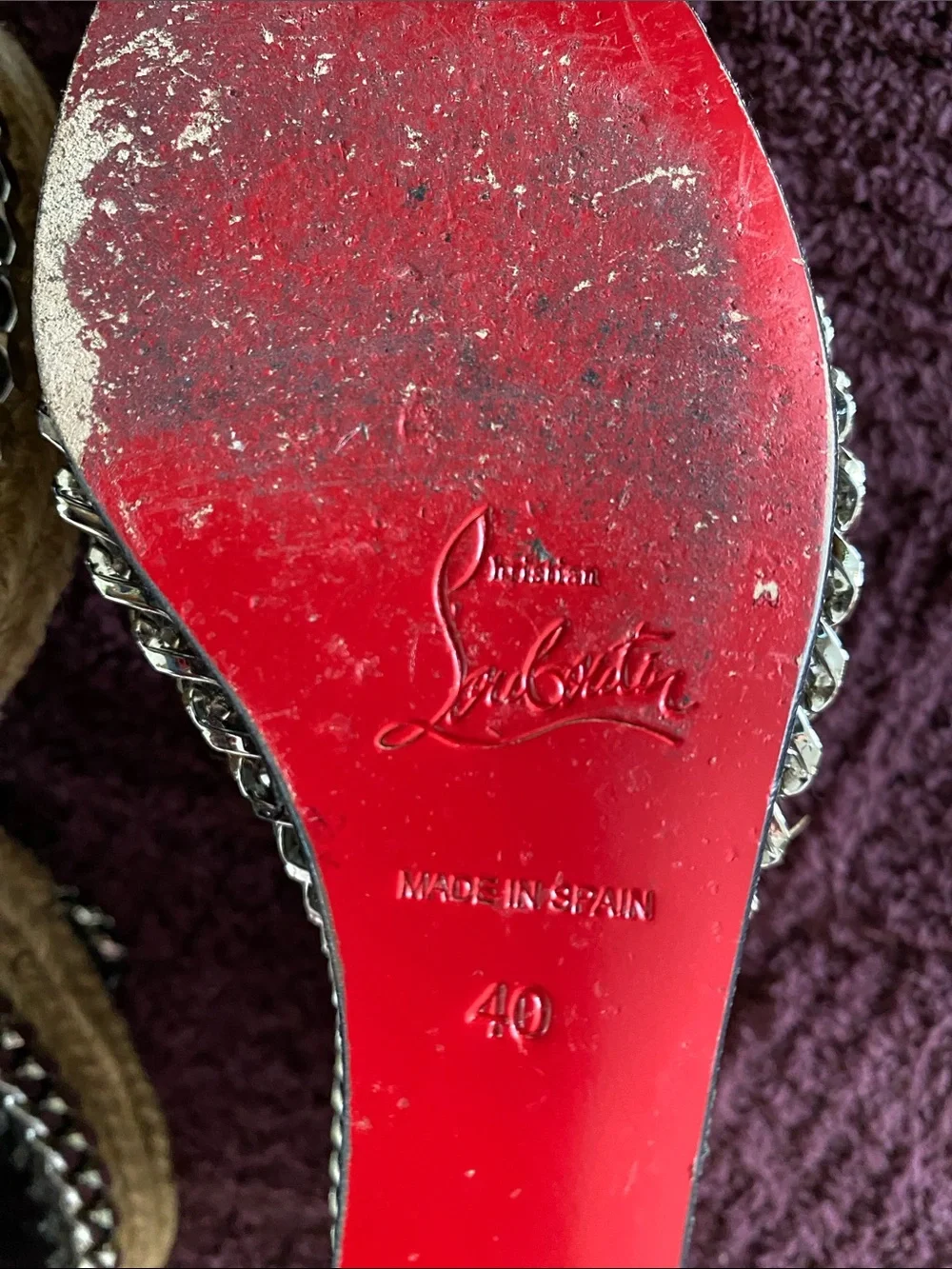 Christian Louboutin Black Patent Leather Espadrille Wedge Sandals
